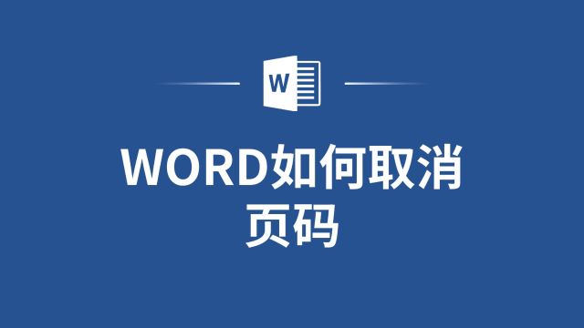 如何在Word中取消页码?看这里就对了!