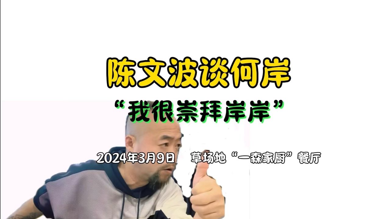 在草场地"一森家厨"吃饭喝酒,陈文波老师聊何岸,波哥的英文水平确实
