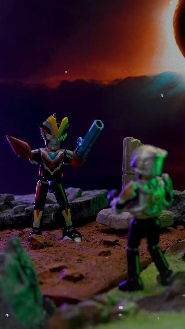 布鲁可奥特曼积木人对决,黑暗赛罗vs赛罗警备队#布鲁可积木 #布鲁可