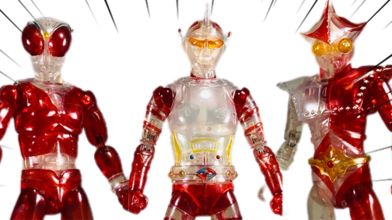 圆谷冷门老特摄系列 haf 火焰超人 詹伯a 詹伯奈 可动彩透模型