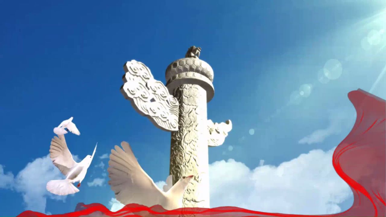 b773-阳光和平鸽花海歌唱祖国歌曲演唱表演节目动态led大屏幕背景视频