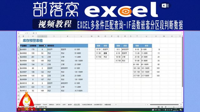 excel多条件匹配查询视频:if函数嵌套分区段判断数据