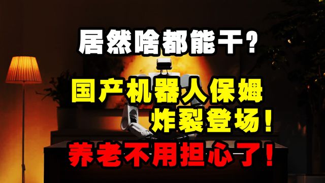 国产机器人保姆炸裂登场!啥都能干?以后养老问题不用担心了!