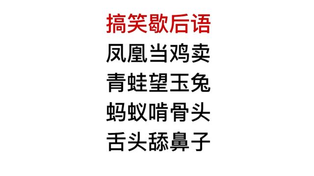 歇后语,蚂蚁啃骨头,舌头能舔到鼻子吗?试试看