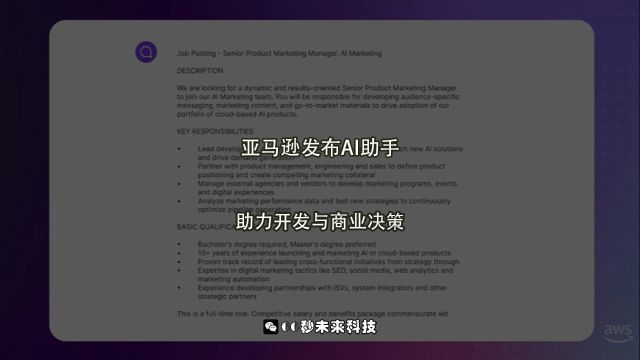 亚马逊发布AI助手:助力开发与商业决策