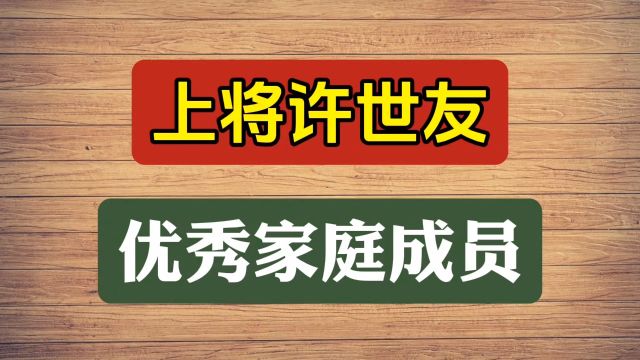 上将许世友,优秀家庭成员!