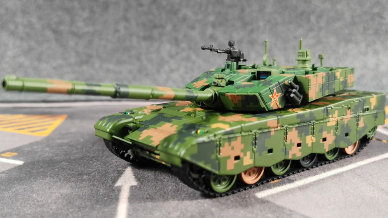 拓意 1/64 合金坦克模型 99a式主战坦克 绿色数码迷彩