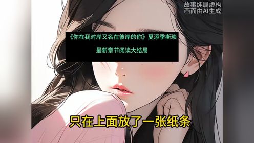 无删减版完整版《夏添季斯琰》又名《你在我对岸又名在彼岸的你》小说