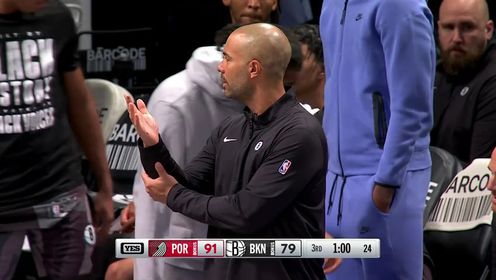 《布鲁克林篮网》【回放】NBA常规赛：开拓者vs篮网第3节英文原声回放
