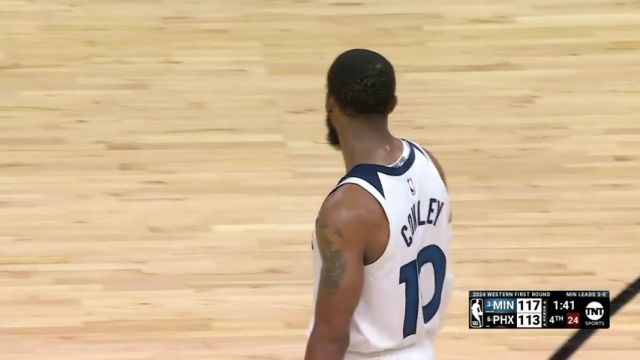 NBA季后赛：森林狼vs太阳第4节英文原声回放