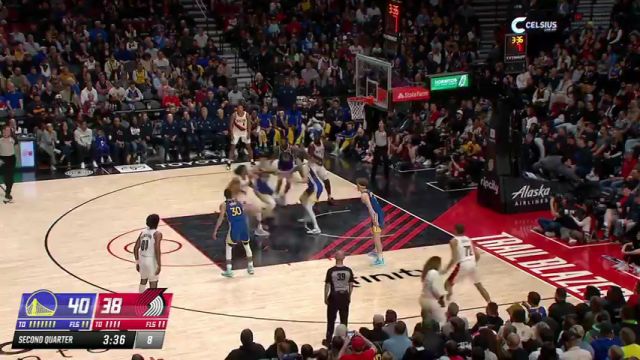 NBA常规赛：勇士vs开拓者英文原声全场回放