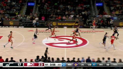 《NBA全场集锦》克雷伊奇独闯敌营丝毫不怵 扭着腰高难反手放进
