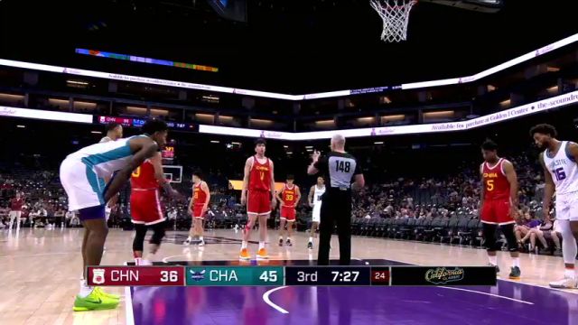 NBA夏季联赛：中国男篮vs黄蜂第3节中文解说回放