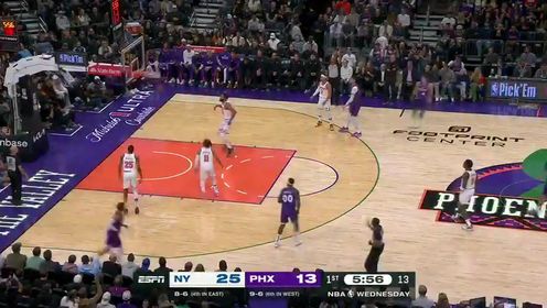 《菲尼克斯太阳》NBA常规赛：尼克斯vs太阳第1节英文原声回放