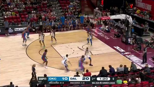 NBA夏季联赛：雷霆vs独行侠第1节英文原声回放