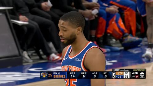《NBA全场集锦》尼克斯vs活塞G3第3节英文原声回放