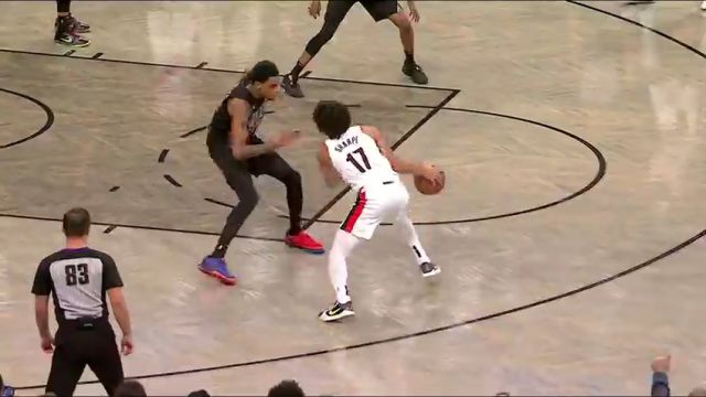 NBA常规赛：开拓者vs篮网第4节英文原声回放