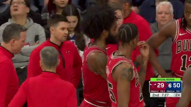 NBA常规赛：公牛vs76人第2节中文解说回放