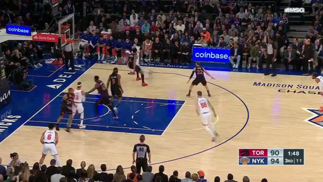 NBA常规赛：猛龙vs尼克斯第3节英文原声回放
