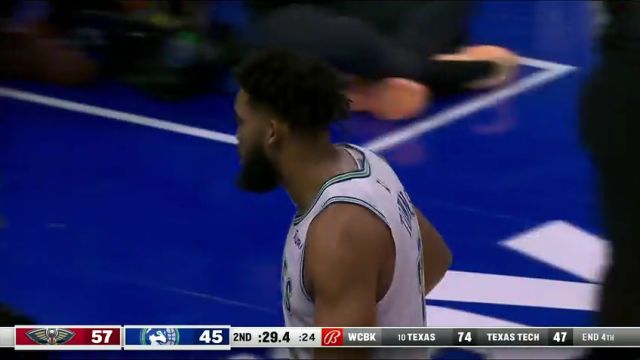 NBA常规赛：鹈鹕vs森林狼第2节中文解说回放