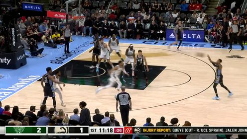 《NBA全场集锦》抽枪开火先拔头筹 穆雷迎着字母哥长臂命中三分