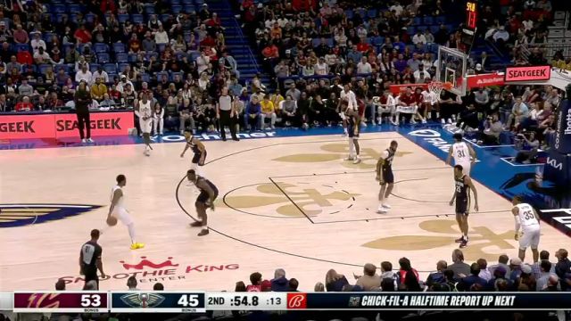 骑士vs鹈鹕第2节英文原声回放