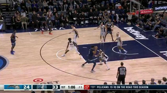NBA常规赛：魔术vs森林狼第1节中文解说回放