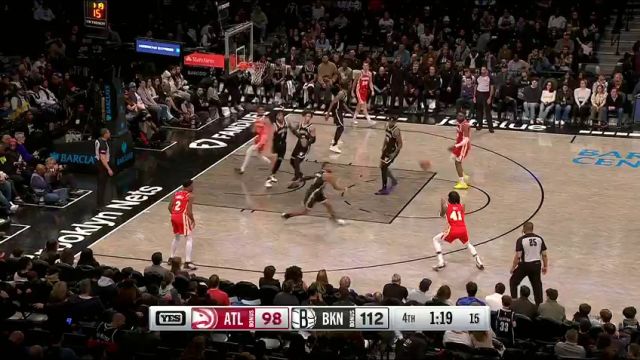 NBA常规赛：老鹰vs篮网第4节英文原声回放