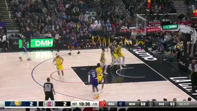 NBA常规赛：步行者vs快船第1节中文解说回放