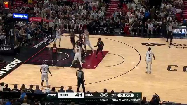 NBA常规赛：掘金vs热火第2节英文原声回放