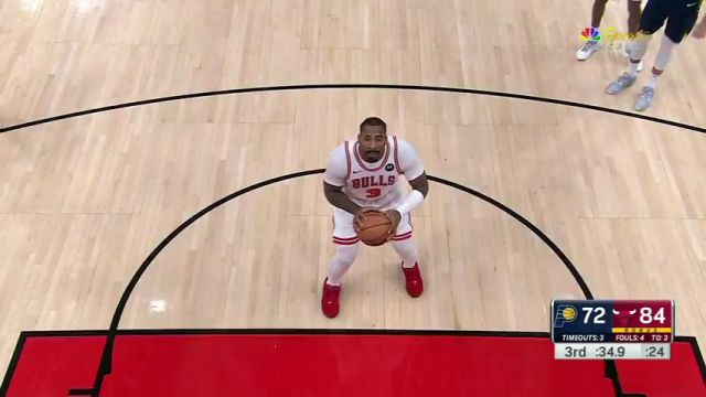 NBA常规赛：步行者vs公牛第3节英文原声回放