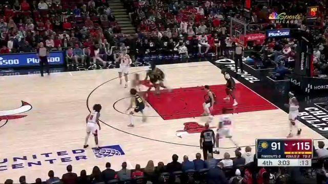 NBA常规赛：步行者vs公牛第4节中文解说回放