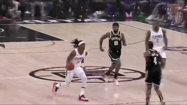 NBA常规赛：篮网vs快船第1节中文解说回放