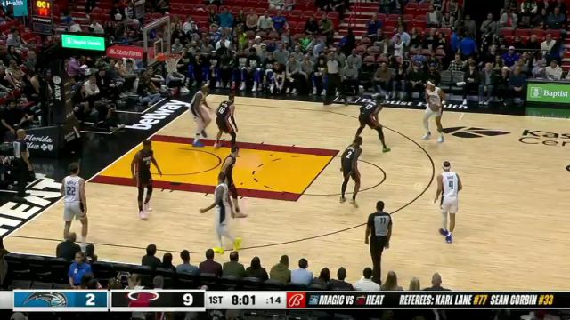 NBA常规赛：魔术vs热火第1节英文原声回放