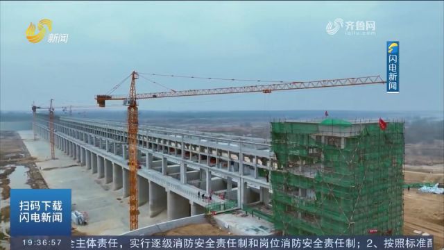 泰安肥城:大汶河砖舍拦河闸重点工程主体建设已全部完成