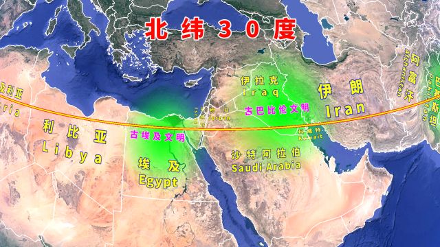 北纬30度经过的国家和地区,四大文明古国,都在这条线附近诞生