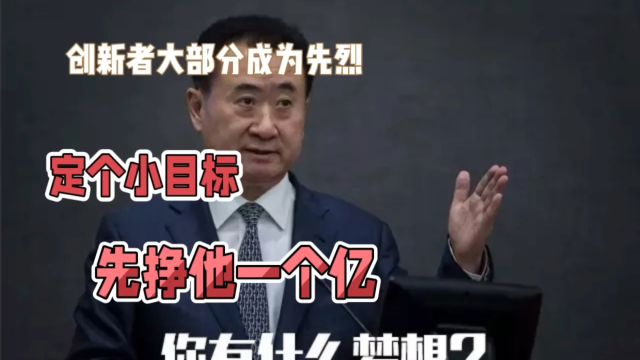 王健林:富贵险中求,先定个小目标,挣他一个亿!