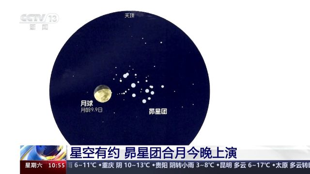 星空有约 昴星团合月今晚上演