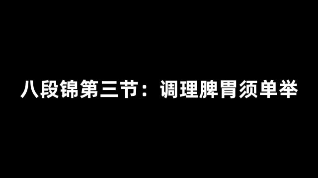 八段锦第三节:调理脾胃须单举