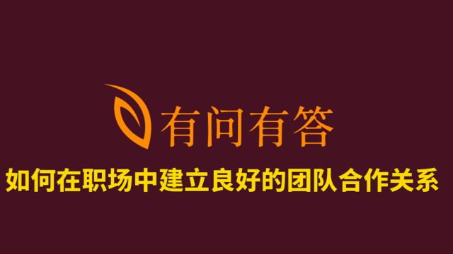 55如何在职场中建立良好的团队合作关系