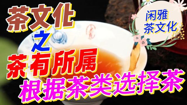 茶文化之茶有所属,根据茶类选择茶!