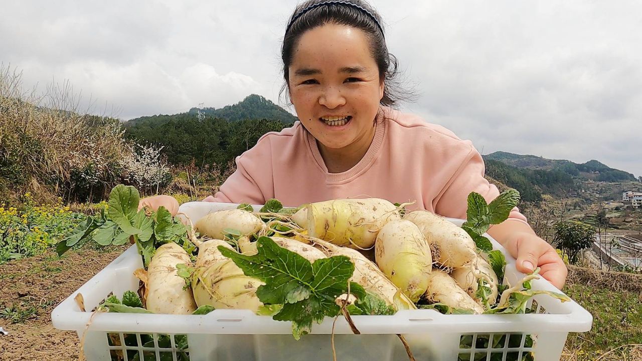 苗大姐大收割萝卜,生吃比水果还甜,超好吃实在吃不完就喂鸡