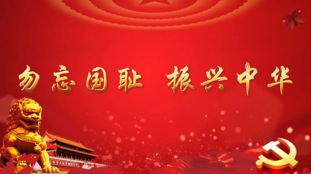 振兴中华 学生多人爱国致敬先辈诗歌朗诵配乐大屏幕高清led背景视频