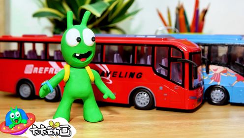 趣玩动画：要上学的卡卡错过了校车，他会选择哪一辆大巴车去上学呢？