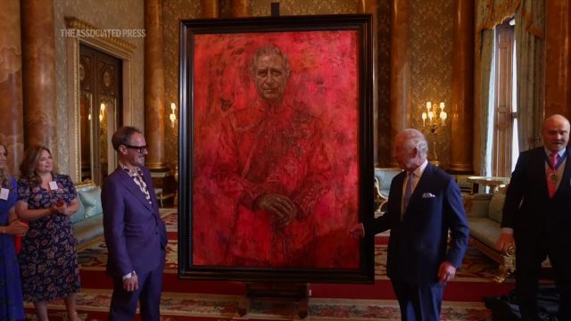 King Charles III unveils his first official portrait