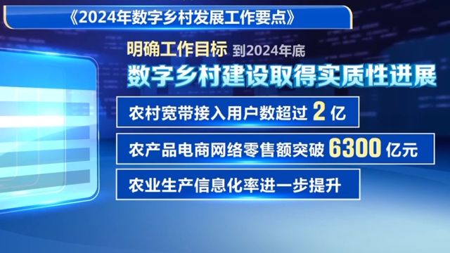 农业农村部等部门:《2024年数字乡村发展工作要点》公布