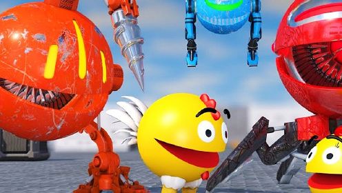 儿童动画：机器人vs吃豆人，谁更胜一筹呢？