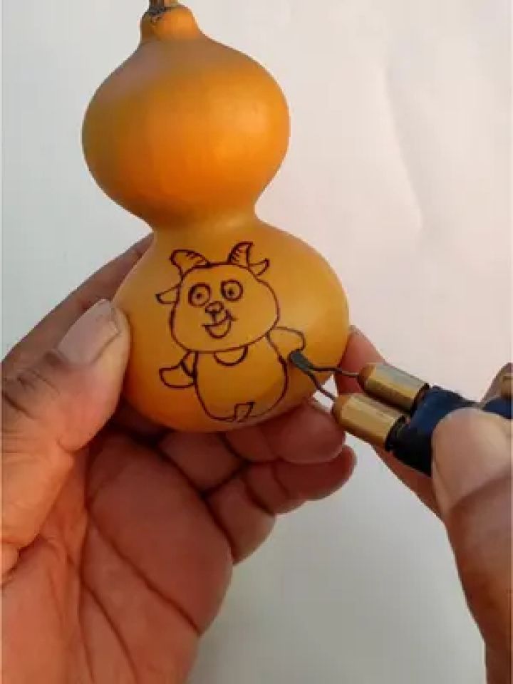 一把葫芦的魅力 #葫芦烙画