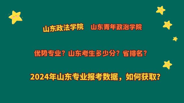 山东政法学院、山东青年政治学院,山东多少分?2024山东报考数据