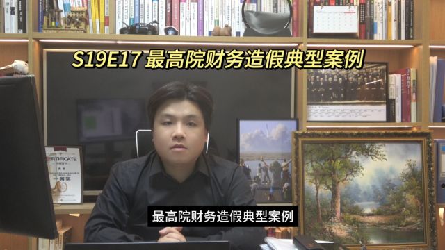 S19E17 最高院财务造假典型案例